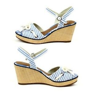 Sperry Vintage‎ Top-Sider Paloma French Blue Seersucker Wedges
